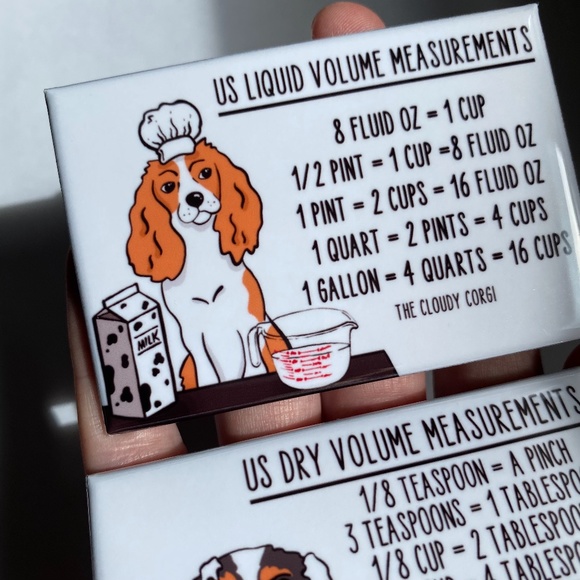 Cavalier King Charles Spaniel Dog Measuring Chart Magnets Kitchen Baking Guide - Picture 6 of 6